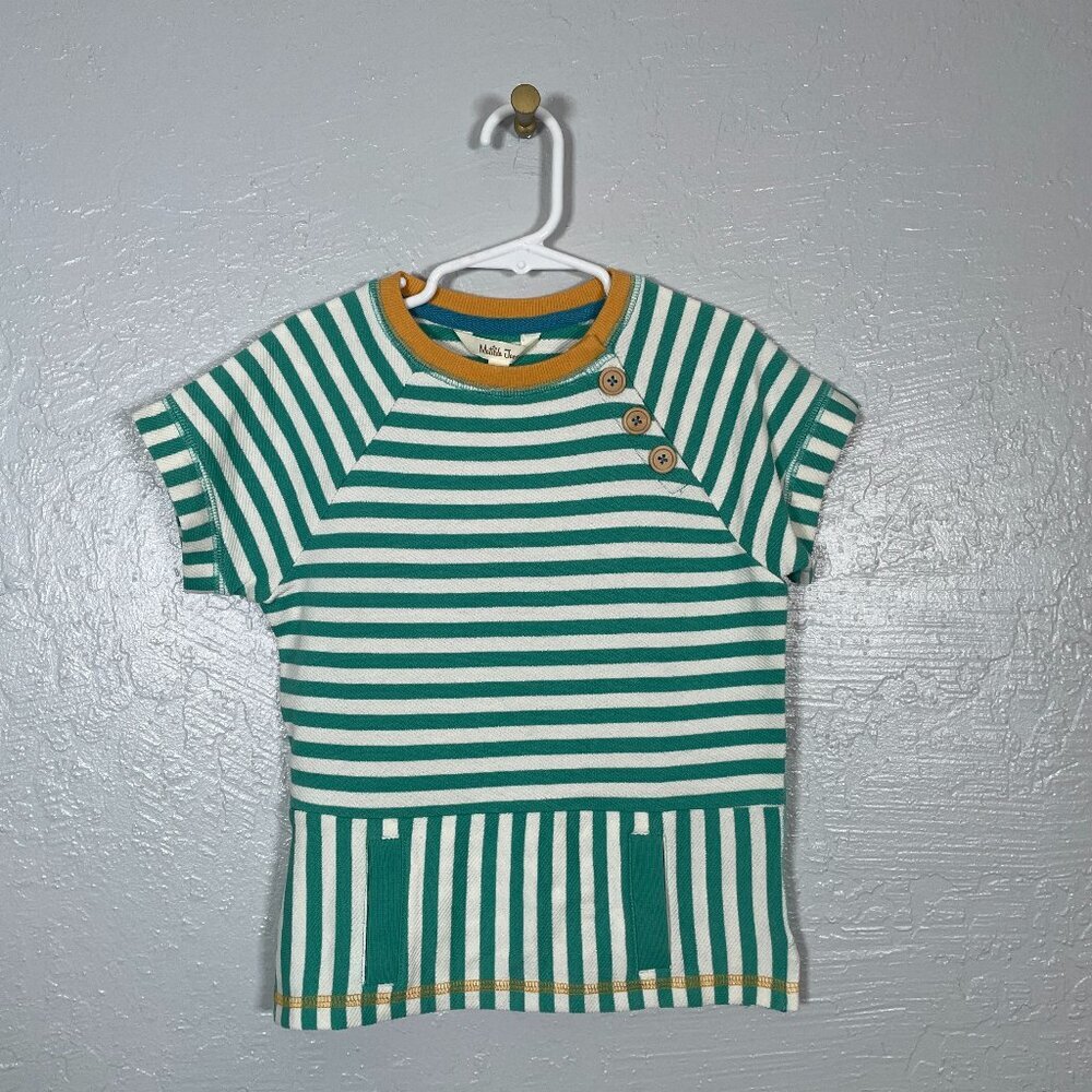 Matilda Jane Boys 4 Green White Stripe Sunny Disposition Shirt Daydream 2019